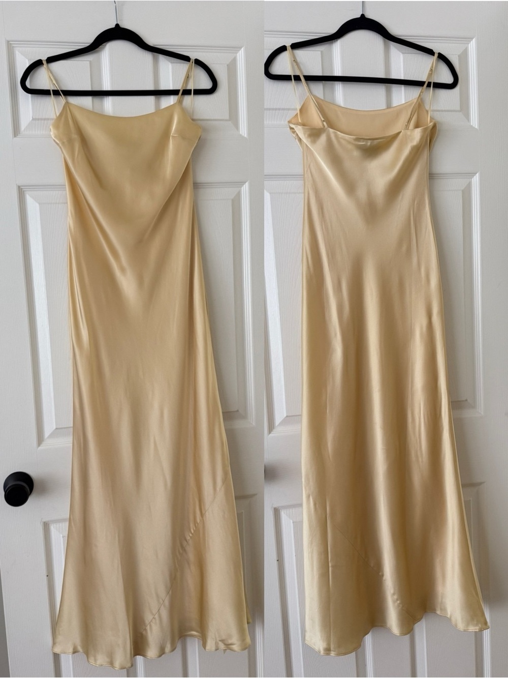 Reformation Lilibeth Silk Dress Detachable Sheer Cape Blonde - Picture 2 of 14